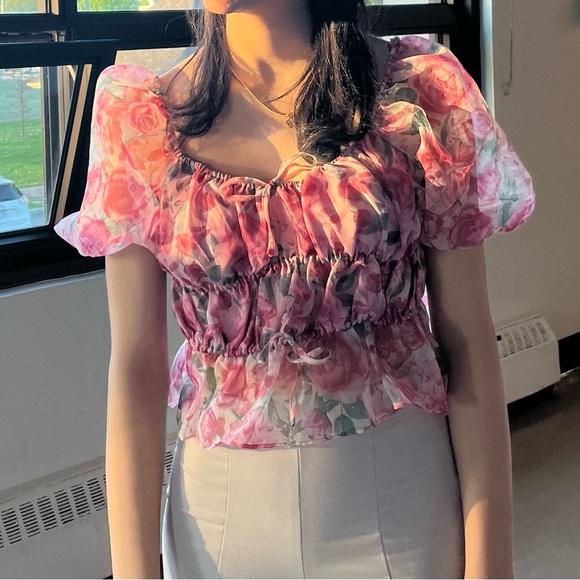 Joie Pink Floral Blouse - Picture 4 of 4